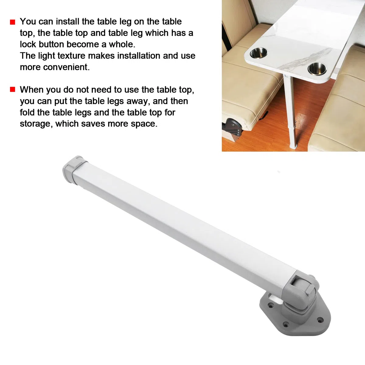 RV-Tischstütze, 510–760 Mm Höhenverstellbare Tischbein-Hebe-Teleskop-Klappstütze für Wohnmobil, Wohnwagen, Boot, Yacht