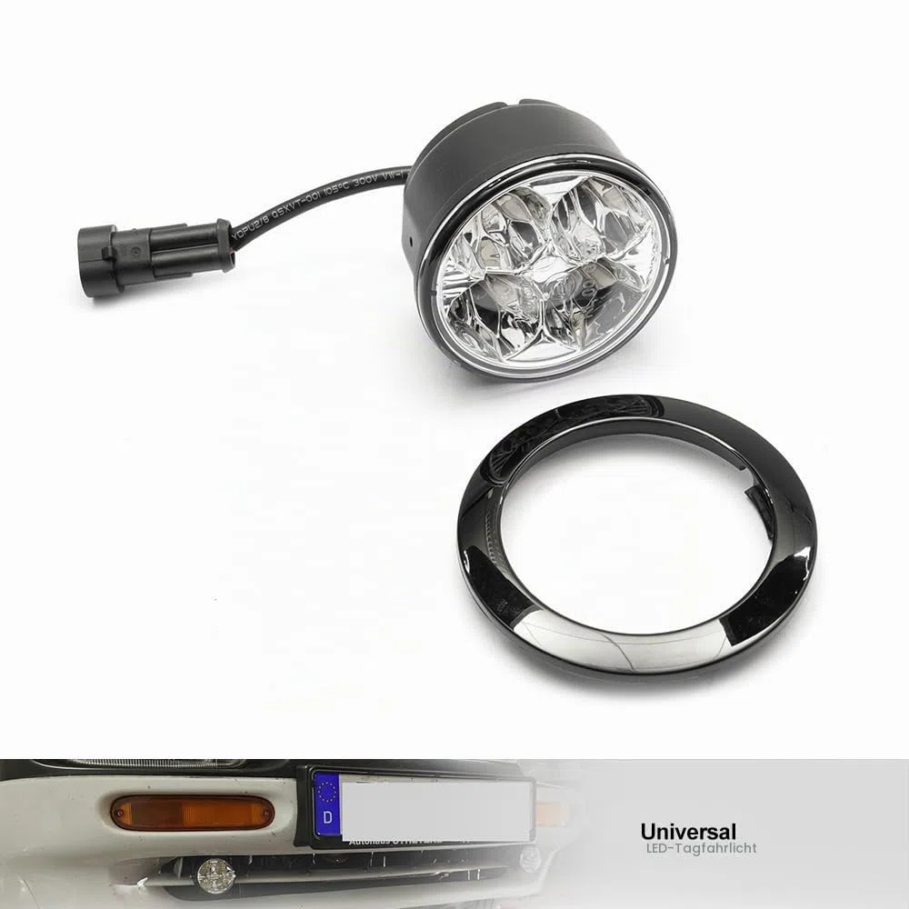 LED DRL Tagfahrlicht für Mercedes Ben.z A-Klasse W168 W169 1997–2012,Frontstoßstange Tageslichtreflektoren DLR-Lauflicht 2 LED-Standlicht mit klarer Linse