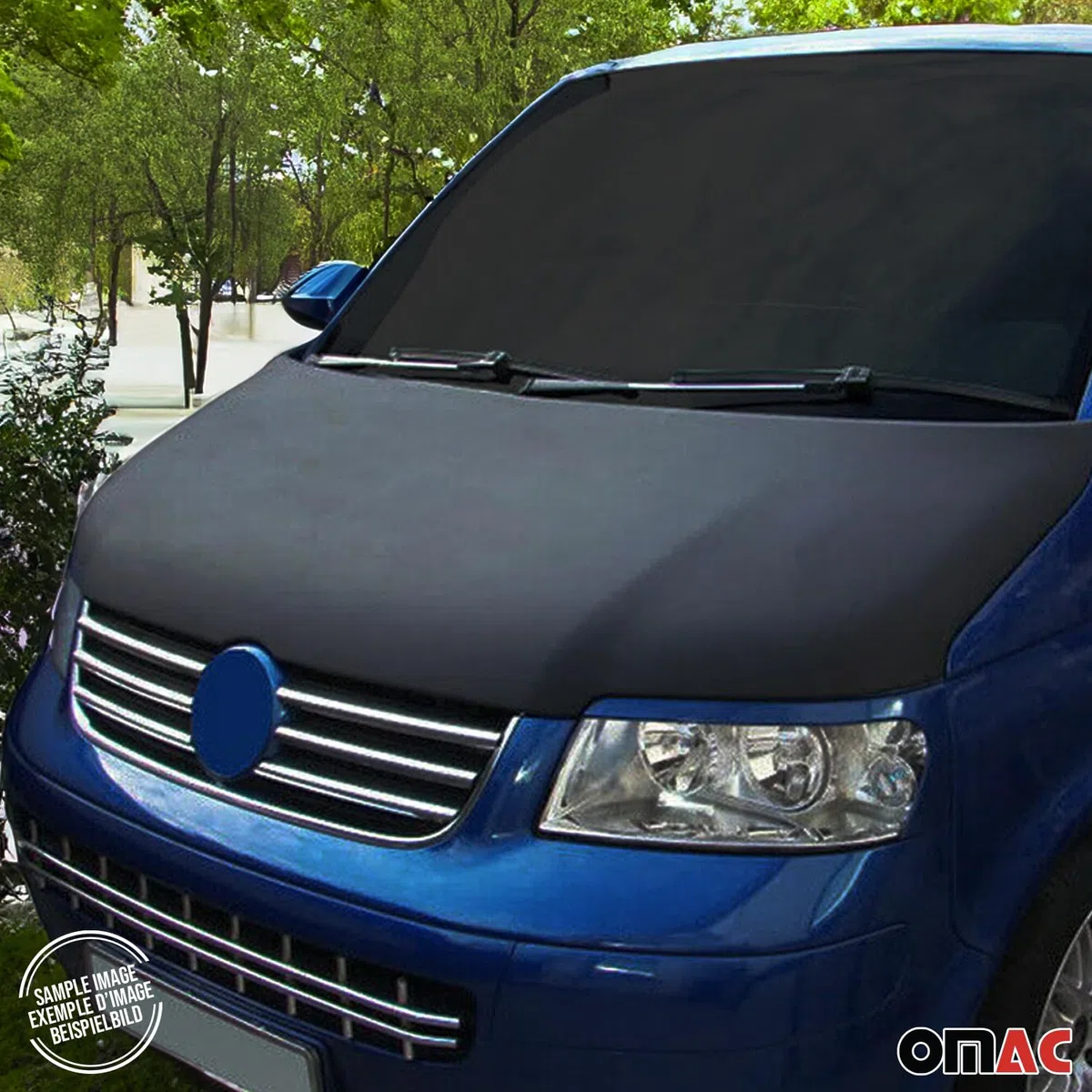 OMAC Haubenbra Bonnet Bra Steinschlagschutz kompatibel mit Opel Vivaro B 2014-2019 Schwarz 1tlg