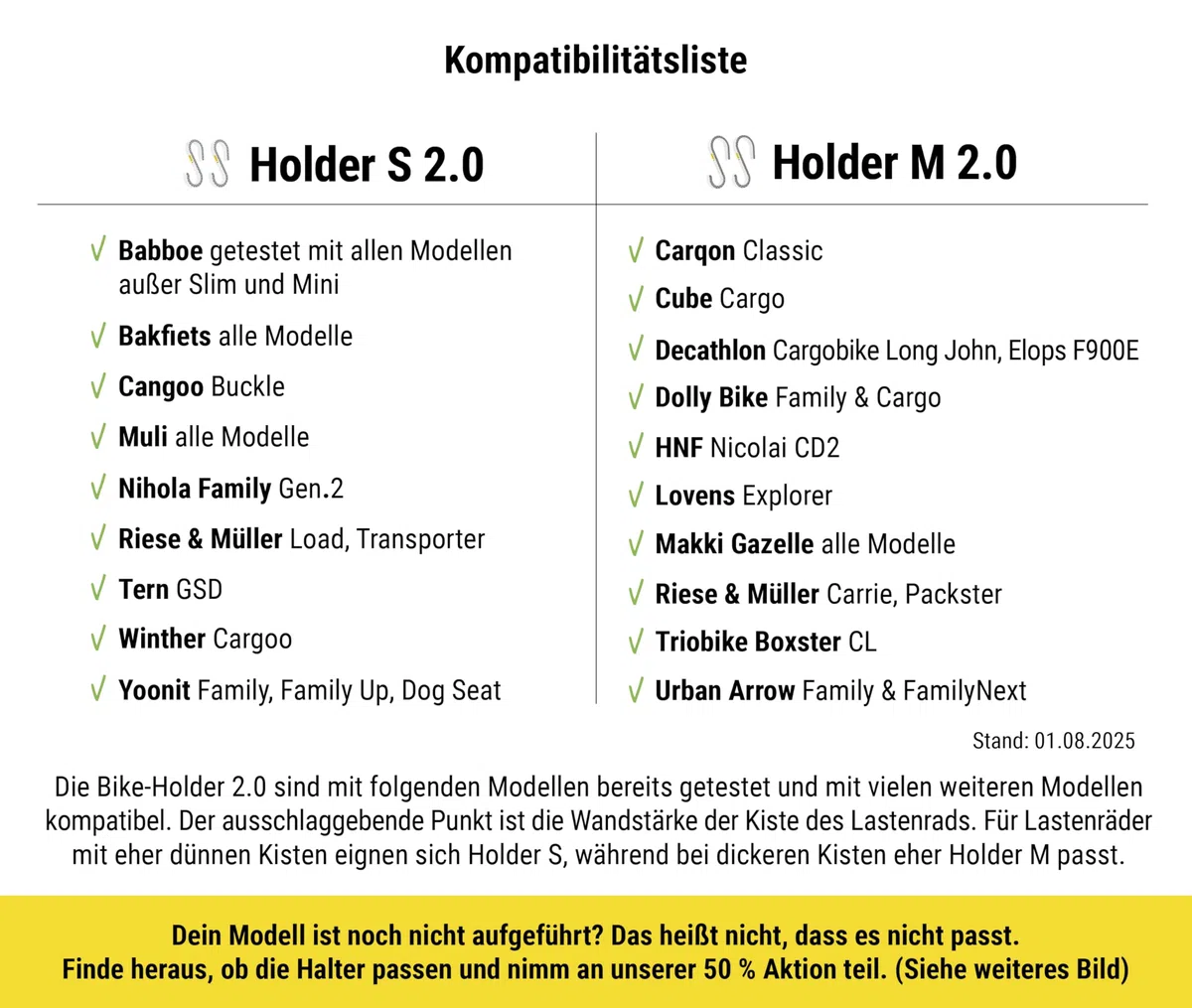 Frank Bike Holder M 2.0 – 2X Halterung für Kinderfahrrad & Laufrad am Lastenrad | kompatibel mit Urban Arrow, Cube, Riese & Müller u.v.m. | robust, leicht & sicherer Transport außen an Transportbox