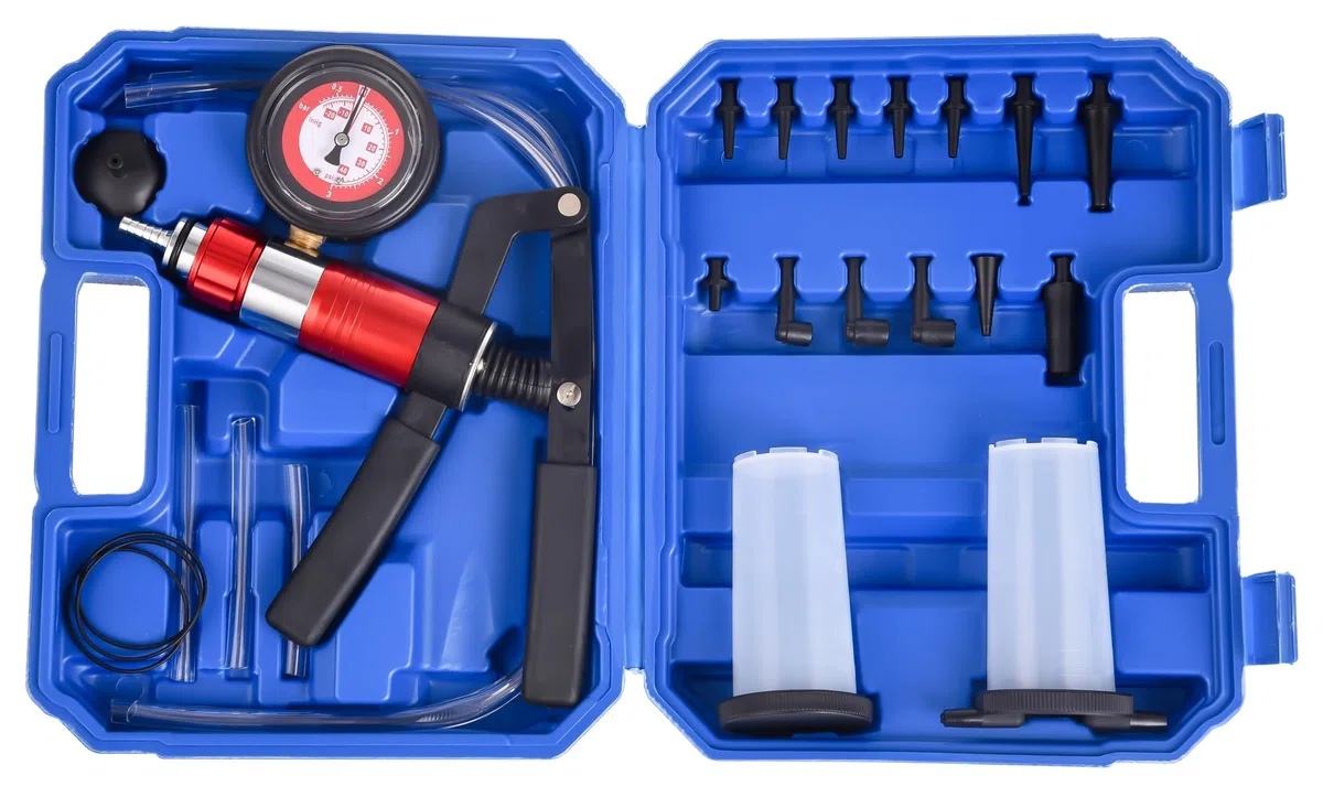 DHA Vakuumpumpe Druckpumpe Bremsenentlüfter Vakuumtester Kit, Auto Unterdruckpumpe Bremsen Entlüften Prüfgerät Tester Vakuum Druck Unterdruck Handpumpe Kfz Motorrad