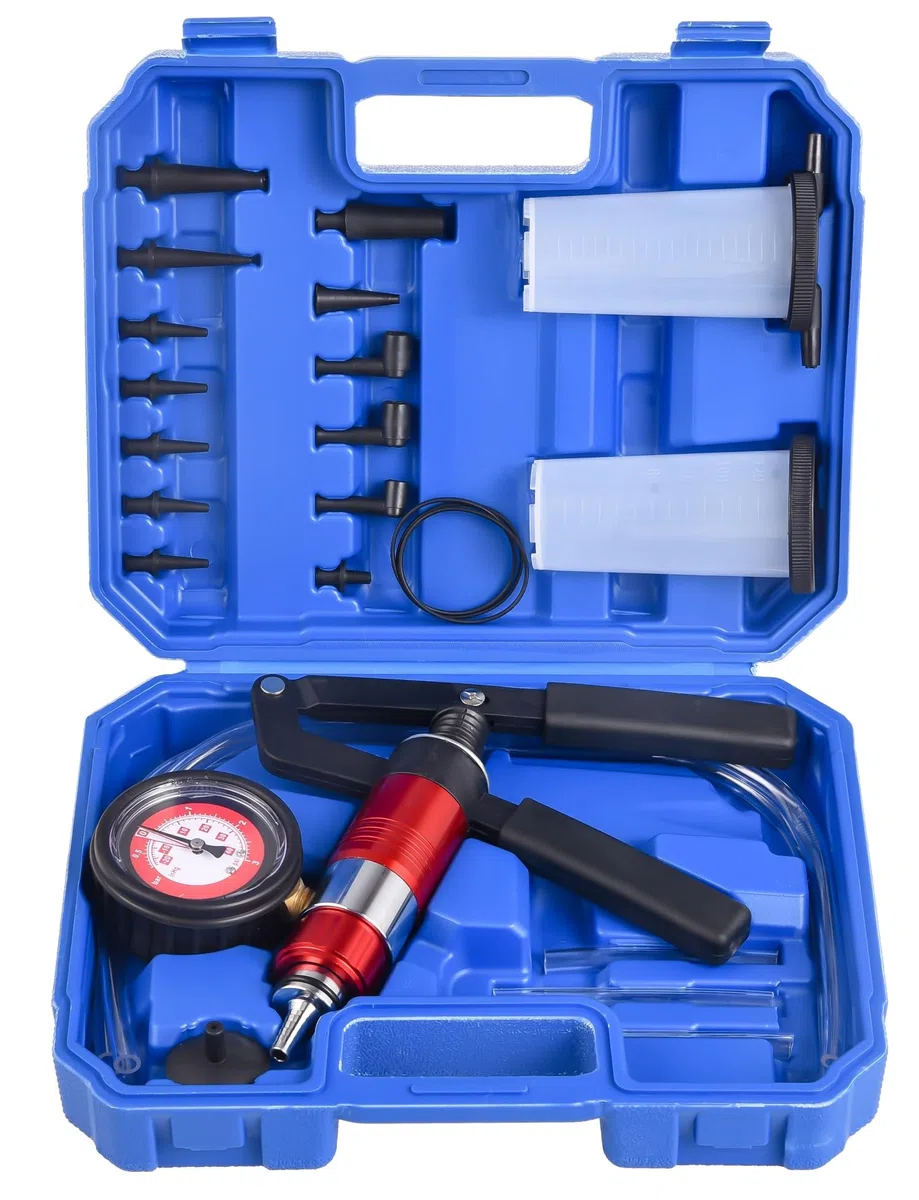 DHA Vakuumpumpe Druckpumpe Bremsenentlüfter Vakuumtester Kit, Auto Unterdruckpumpe Bremsen Entlüften Prüfgerät Tester Vakuum Druck Unterdruck Handpumpe Kfz Motorrad
