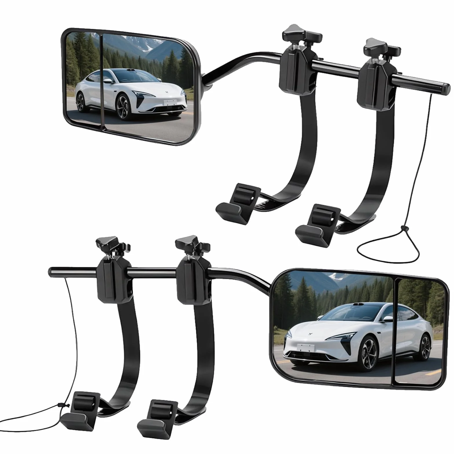 Wohnwagen Spiegel Auto,2 Stücke Caravanspiegel,Universalspiegel,AnhäNgerspiegel,Wohnwagenspiegel Auto,Wohnmobilspiegel,Außen Wohnwagen AußEnspiegel für Wohnmobile,für Autos,Abgerundetes Rechteck D