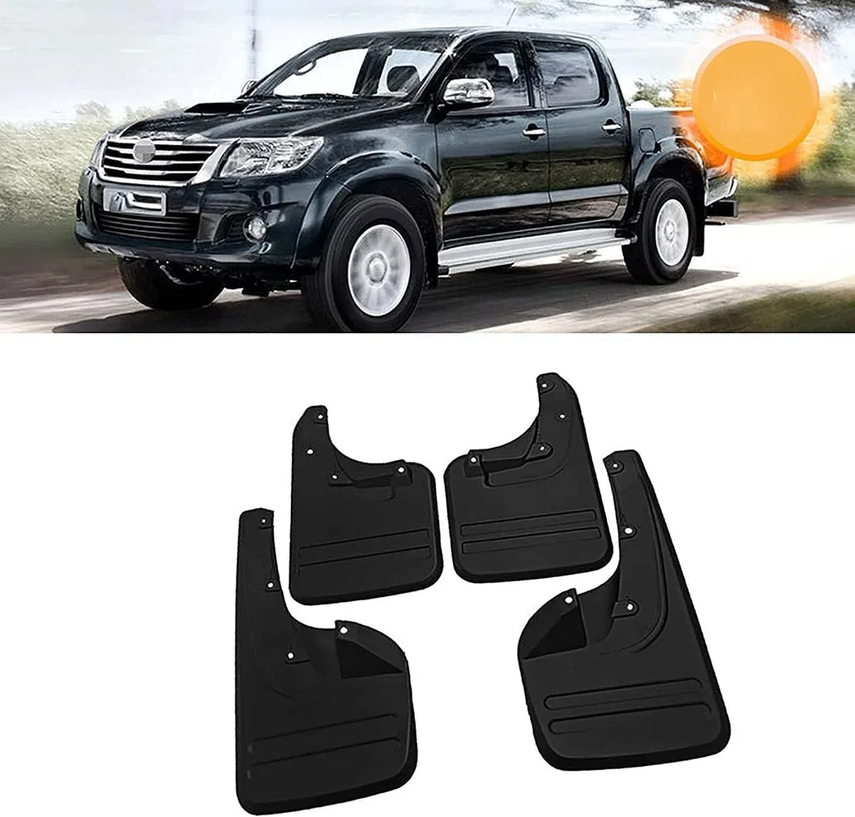 4 Stück Auto Schmutzfänger für Toyota Hilux Vigo 2005-2014, Vorne Hinten Spritzschutz Staubdicht Karosserieanbauteile Zubehör