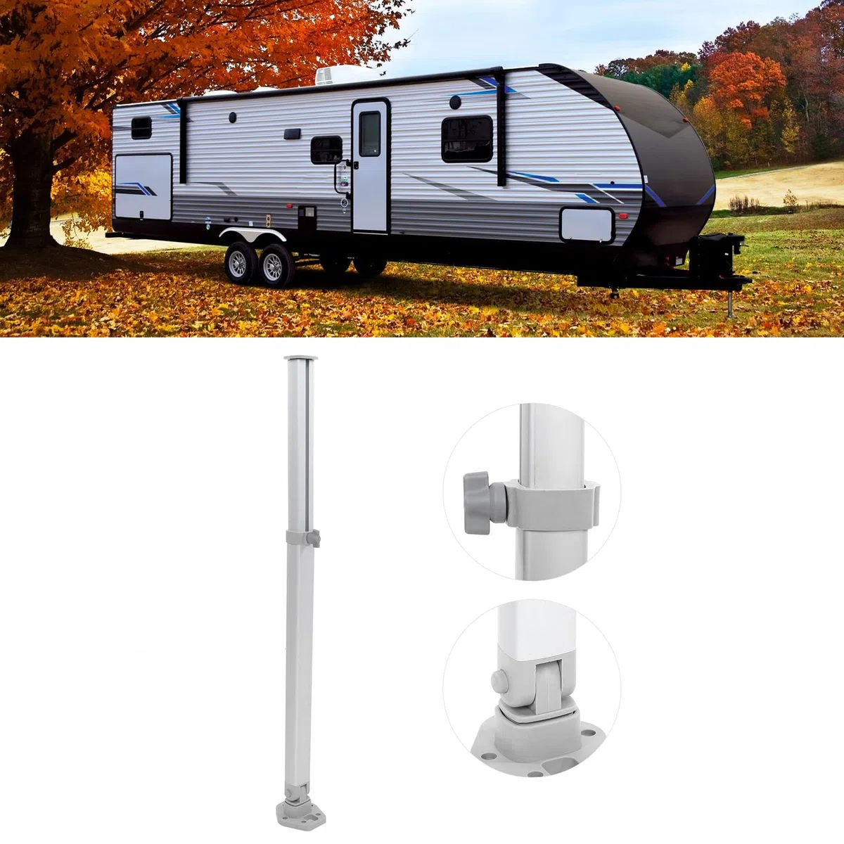 RV-Tischstütze, 510–760 Mm Höhenverstellbare Tischbein-Hebe-Teleskop-Klappstütze für Wohnmobil, Wohnwagen, Boot, Yacht