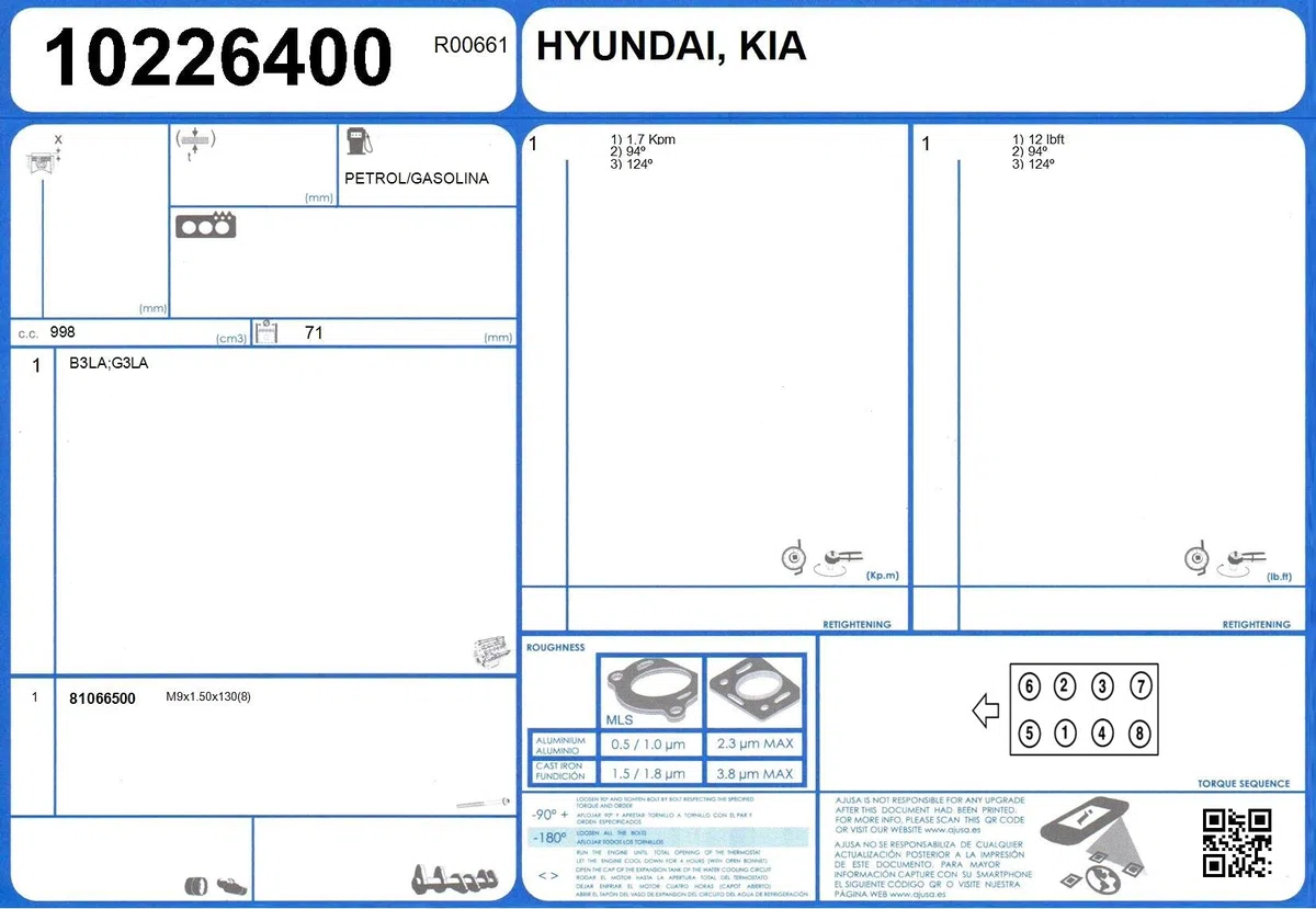 AJUSA 81066500 Zylinderkopfschraubensatz