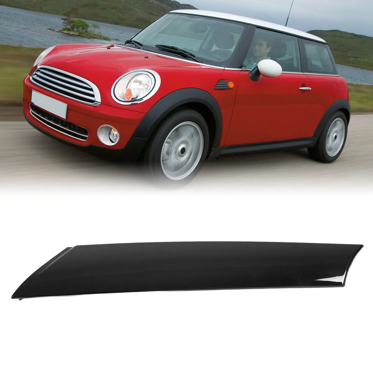 Windschutzscheibenverkleidung A Säule, vordere äußere linke Fahrer & rechte Beifahrer Abdeckung, Windschutzscheibenverkleidung A Säule für Mini R55 R56 R57 (Rechts 51137272584)