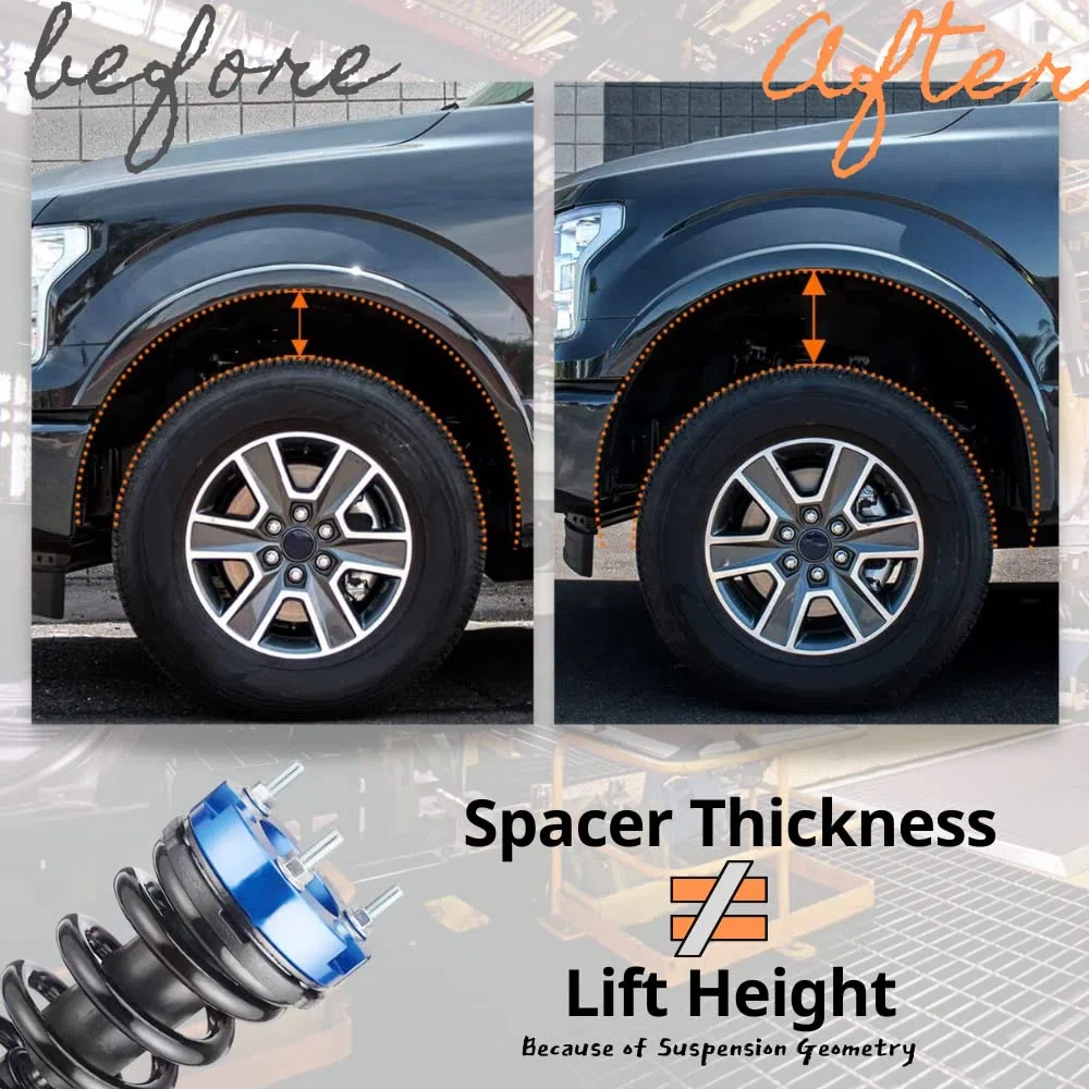 JINGLING 32 mm Abstandshalter für Vorderradaufhängung, Lift-Up-Kits für Ranger T6 BT50 2011–2018, Erhöhungsadapter, Federbeinfeder, 2 Stück (vorne)