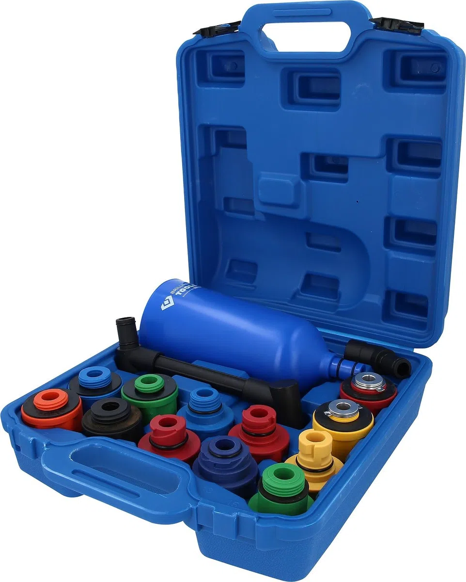 BRILLIANT TOOLS BT711110 Master Öl-Einfülltrichter-Satz mit drehbarem Winkelarm, 15-TLG. [Powered by KS Tools]
