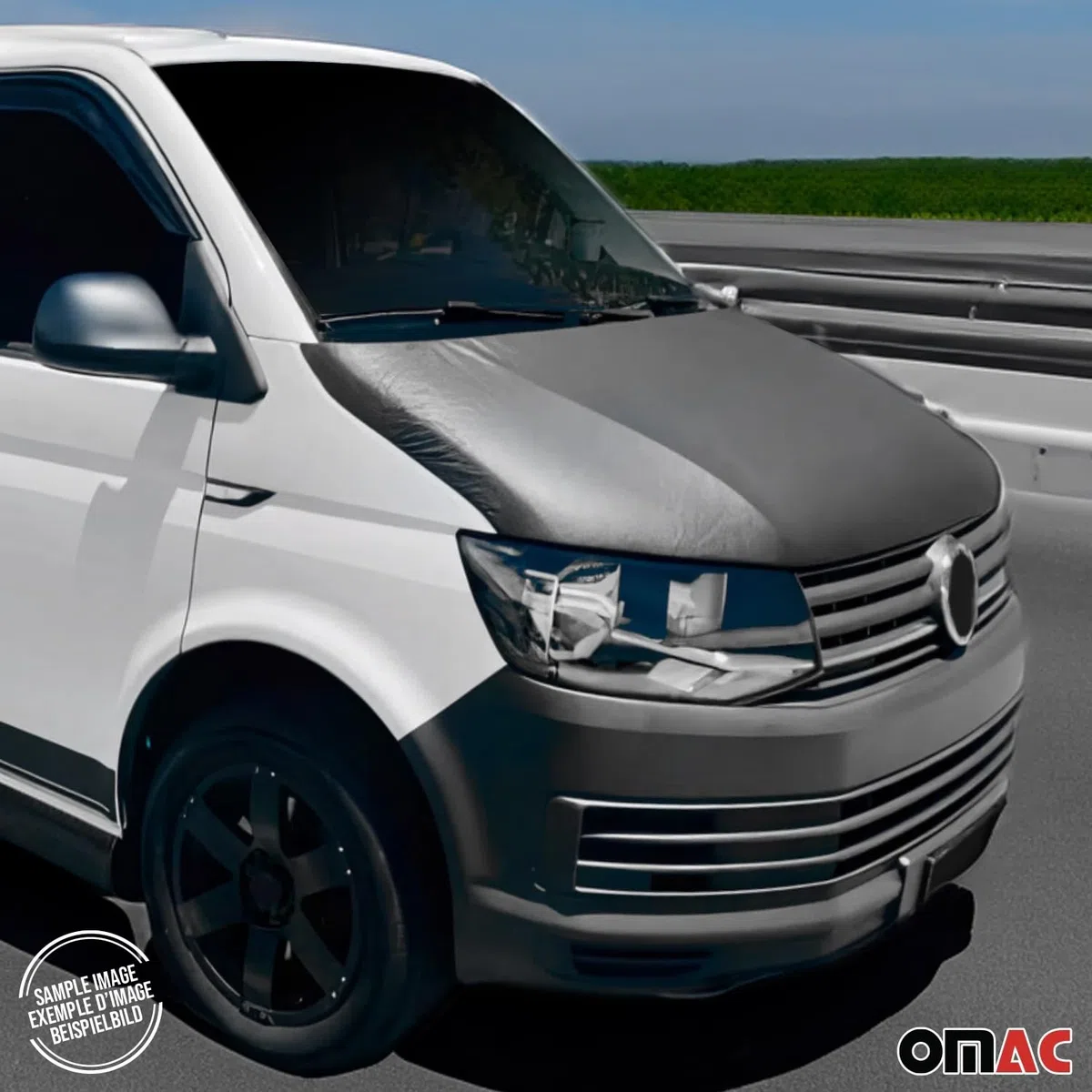 OMAC Haubenbra Bonnet Bra Steinschlagschutz kompatibel mit Opel Vivaro B 2014-2019 Schwarz 1tlg