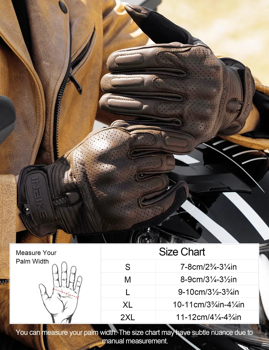 INBIKE Ziegenleder Motorradhandschuhe CE-Zertifizierte Motorrad Schutz Handschuhe Mit Harter Schutzhülle Professionelle Motorradschutzhandschuhe IM805