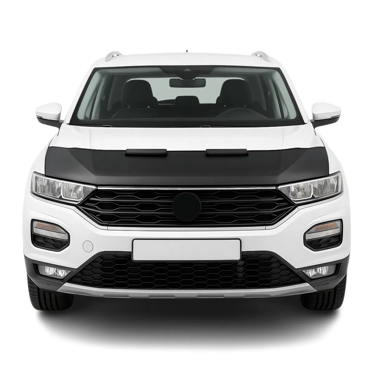 OMAC Haubenbra Steinschlagschutz Bonnet Bra kompatibel mit VW T-Roc 2017-2025 Schwarz Halb