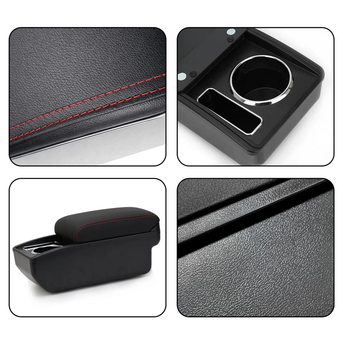 YJYWZH Compatible with Seat Ibiza 6j Armlehnen Ibiza 4 IV 2008-2016 Armlehnen Auto Mittelkonsole Aufbewahrungsbox Armlehne Innenausstattung Armauflage Leder Armstütze mit Getränkehalter