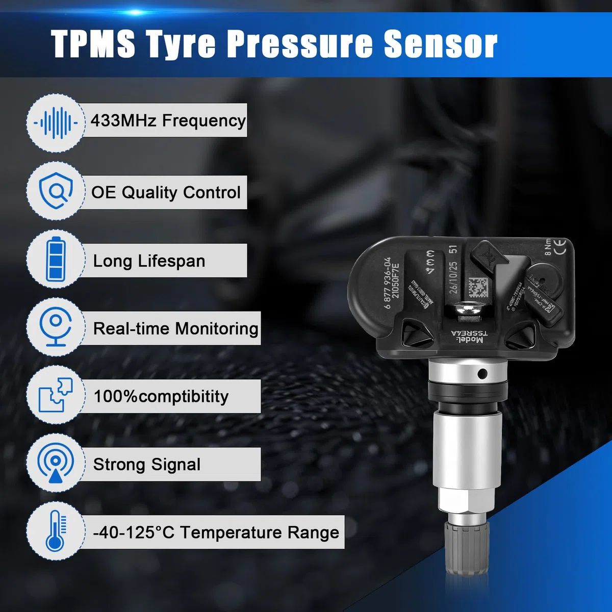 Reifendrucksensor Kompatibel mit BMW 5er G30 G31 F40 3er G20 X3 G01 X5 G05 RDKS TPMS Reifendruckkontrolle für 7er G11 G12 G70 X1 U11 X4 F98 G02 X6 F96 G06 X7 G07 36106877936 4 Stück