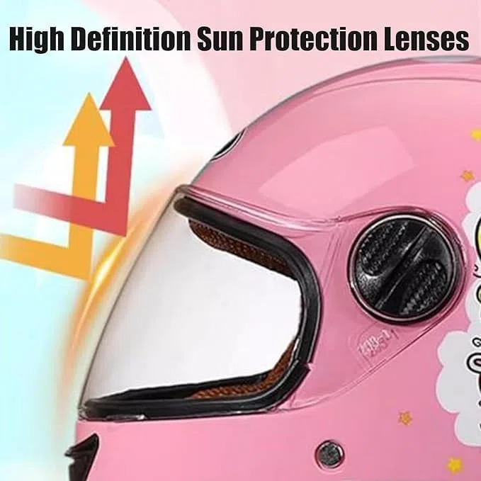 Integraler Motorradhelm für Kinder, ECE-zugelassener Rollerhelm mit Sonnenblende und abnehmbarem Schal, Rollerhelm für Jungen und Mädchen im Alter von 3 bis 12 Jahren B,48-55CM