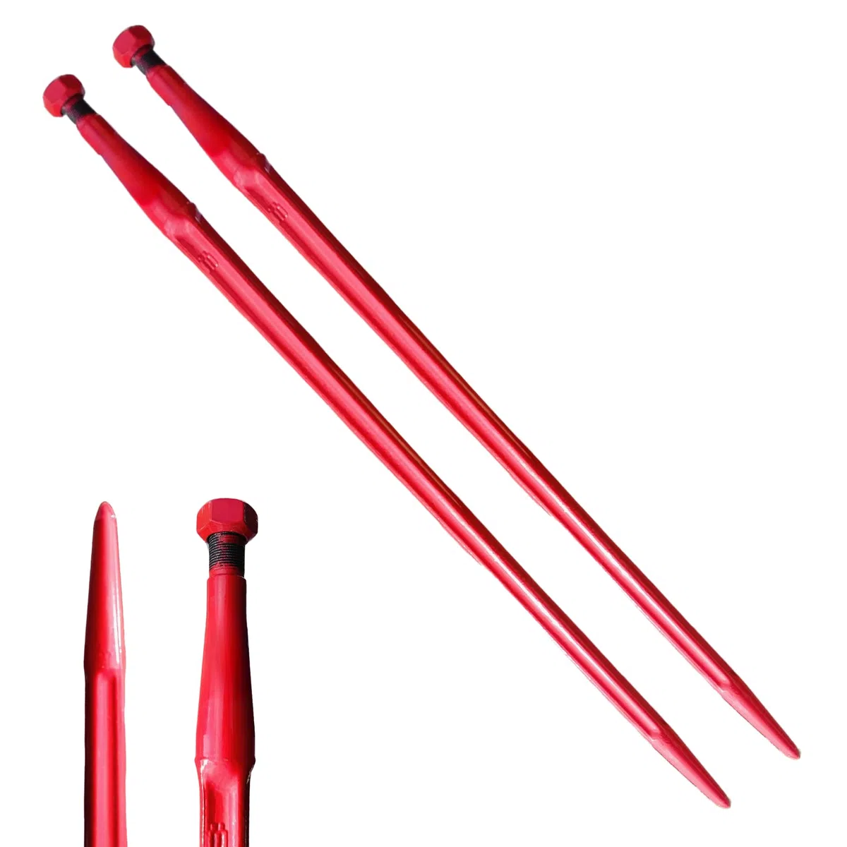 2x Frontladerzinken Frontlader 810mm M22x1.5 Zinken Großballenzinken