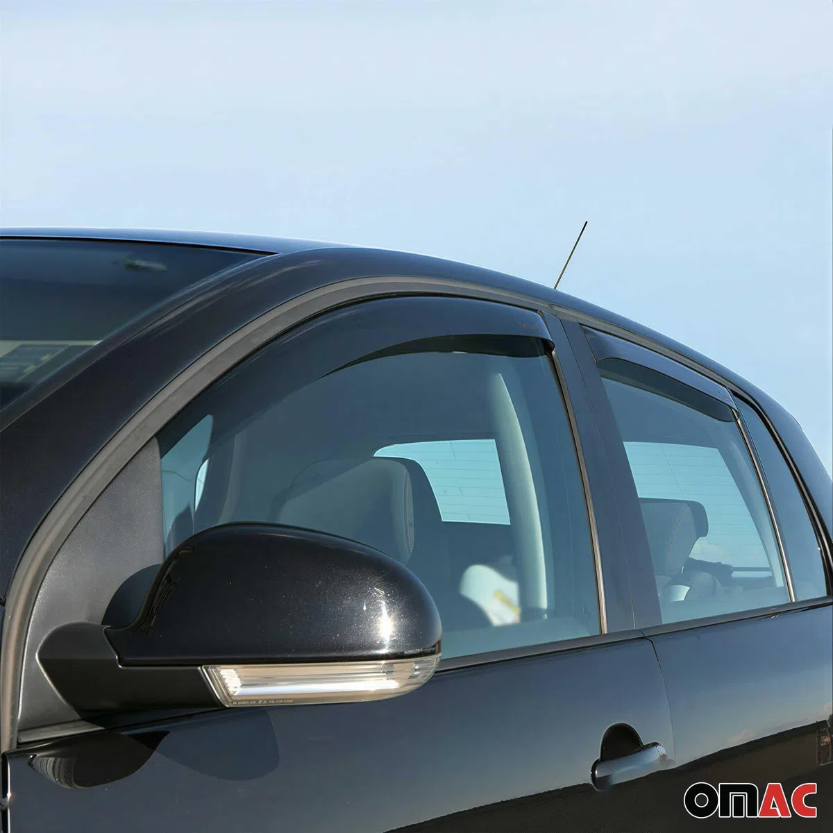 OMAC Windabweiser Regenabweiser kompatibel mit Audi Q3 8U 2011-2018 Dunkel Acryl 2tlg