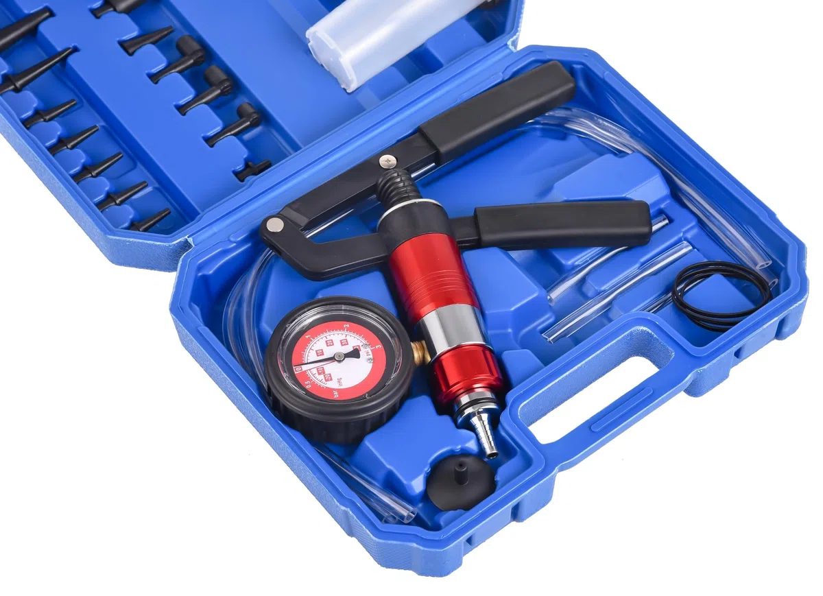 DHA Vakuumpumpe Druckpumpe Bremsenentlüfter Vakuumtester Kit, Auto Unterdruckpumpe Bremsen Entlüften Prüfgerät Tester Vakuum Druck Unterdruck Handpumpe Kfz Motorrad