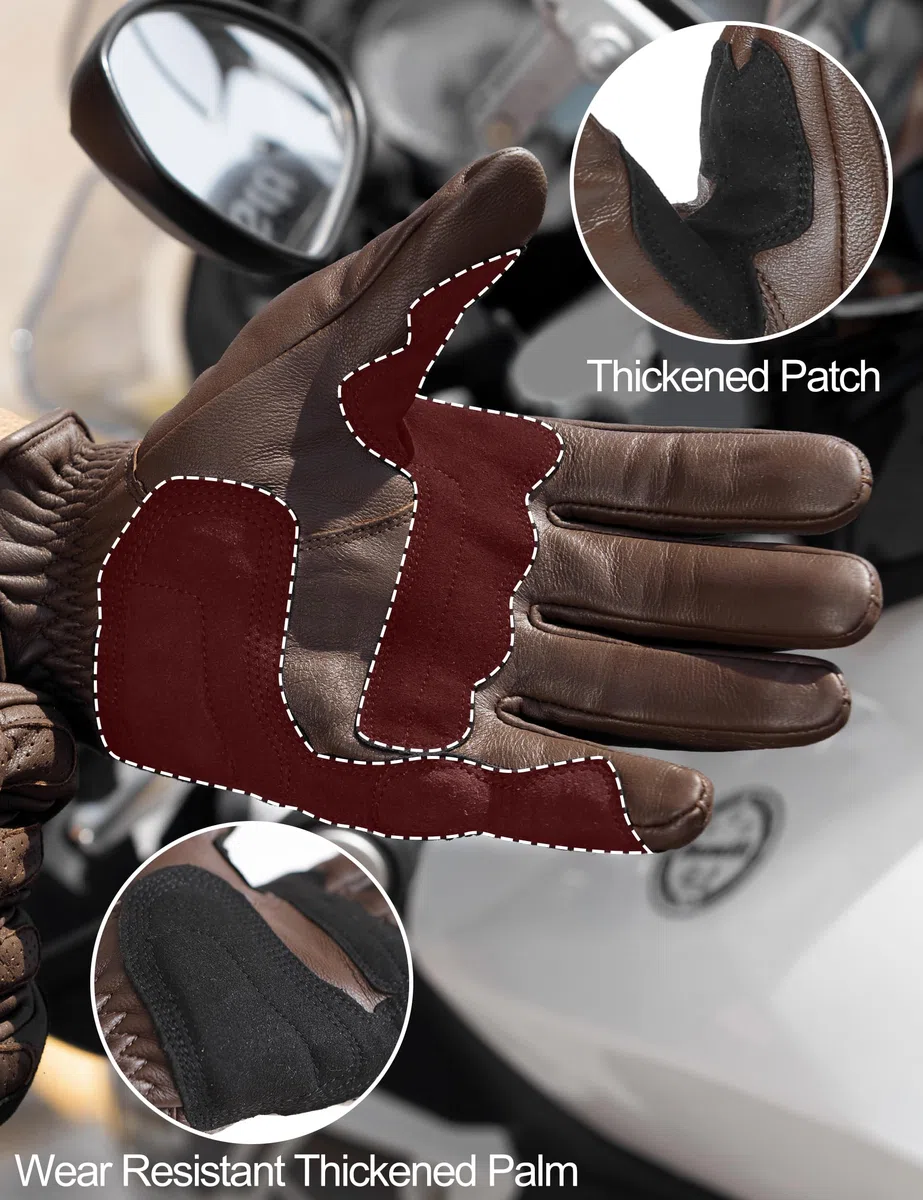 INBIKE Ziegenleder Motorradhandschuhe CE-Zertifizierte Motorrad Schutz Handschuhe Mit Harter Schutzhülle Professionelle Motorradschutzhandschuhe IM805
