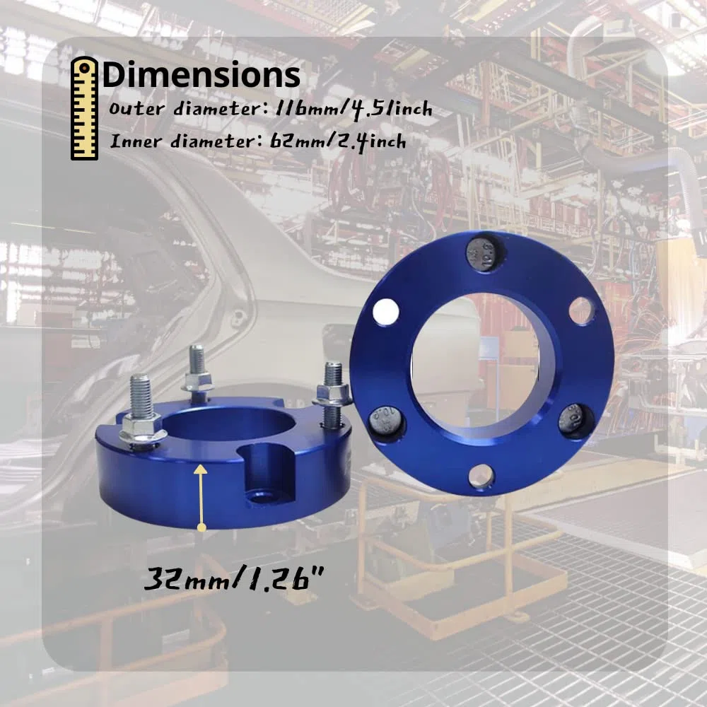 JINGLING 32 mm Abstandshalter für Vorderradaufhängung, Lift-Up-Kits für Ranger T6 BT50 2011–2018, Erhöhungsadapter, Federbeinfeder, 2 Stück (vorne)