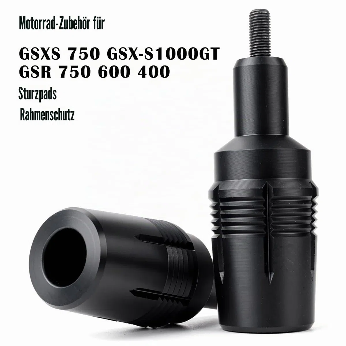 Motorrad Sturzpads für Suzuki GSX S750 GSX S1000 GSXS 750 1000 GSX-S 1000 GT GSX-S1000GT GSR 750 600 400 Zubehör Rahmenschutz Fallschutz Sturzschutz Crashpads Protektoren (Schwarz)