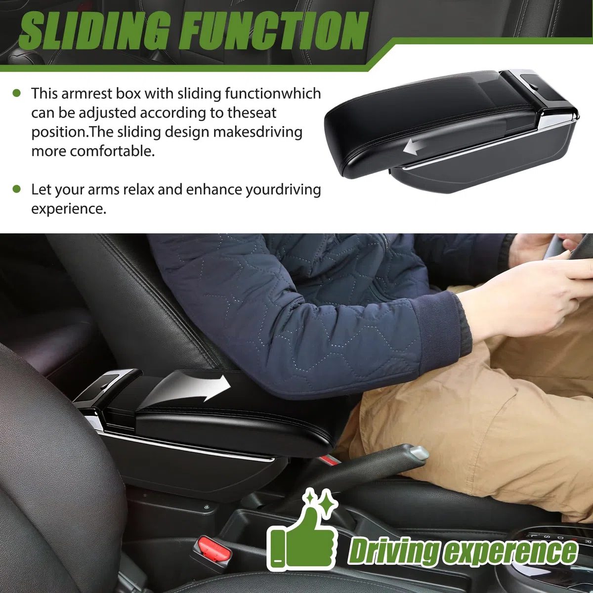 Armlehnen für Seat Ibiza 6j 2008-2016 Zweilagige Armlehne Staufach Schwarz