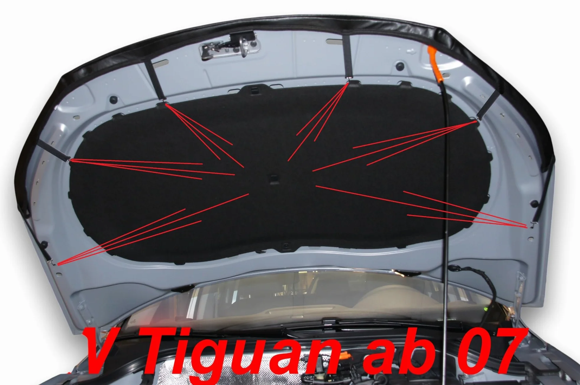 AB-00255 AUTO-BRA kompatibel mit VW Volkswagen Tiguan Bj. 2007-2016 Haubenbra Steinschlagschutz Tuning Bonnet Bra